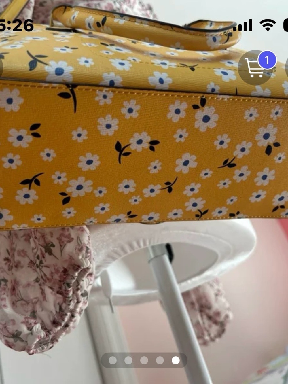 kate spade Yellow Floral Satchel with White Daisy Print - Picture 4 of 6
